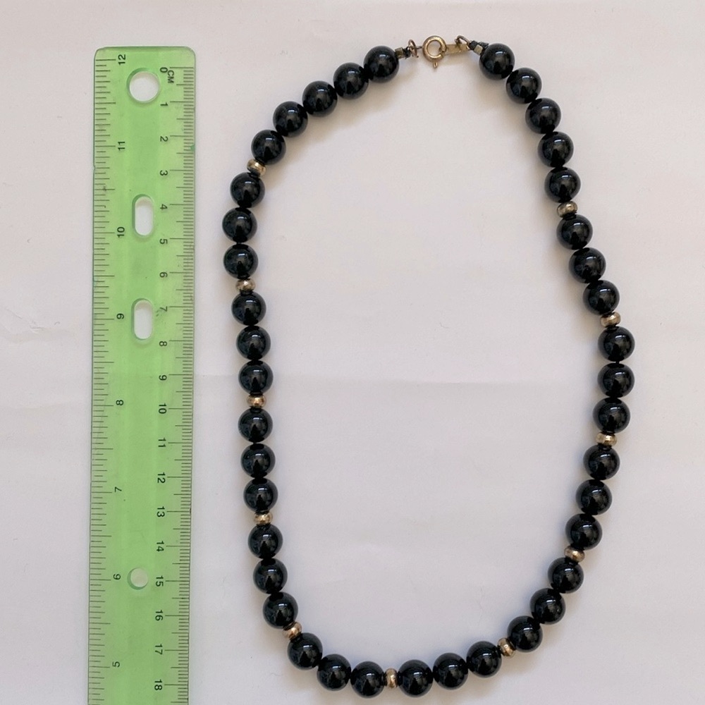 Semi-Precious Beaded Necklace Black